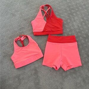Dance convention set-  Sports Bra Tops and Shorts - set of 3 - Baltogs Medium